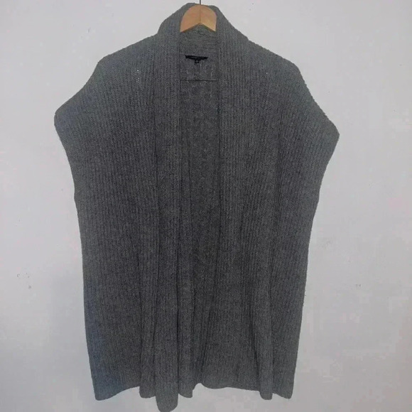 Lafayette 148 Open Front Gray Kimono Cardigan Short Sleeve Size SP - Picture 2 of 9